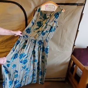 Together sleeveless Tan Button down long dress